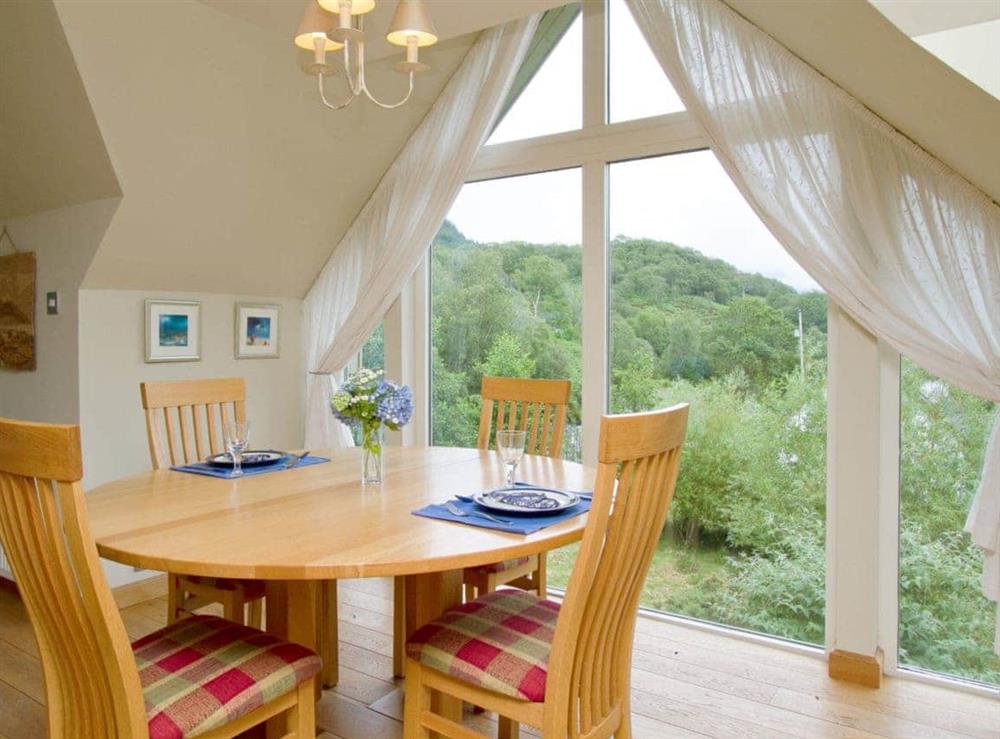 Stunning views from the dining area at Carness West in West Carness, By Fort William., Inverness-Shire
