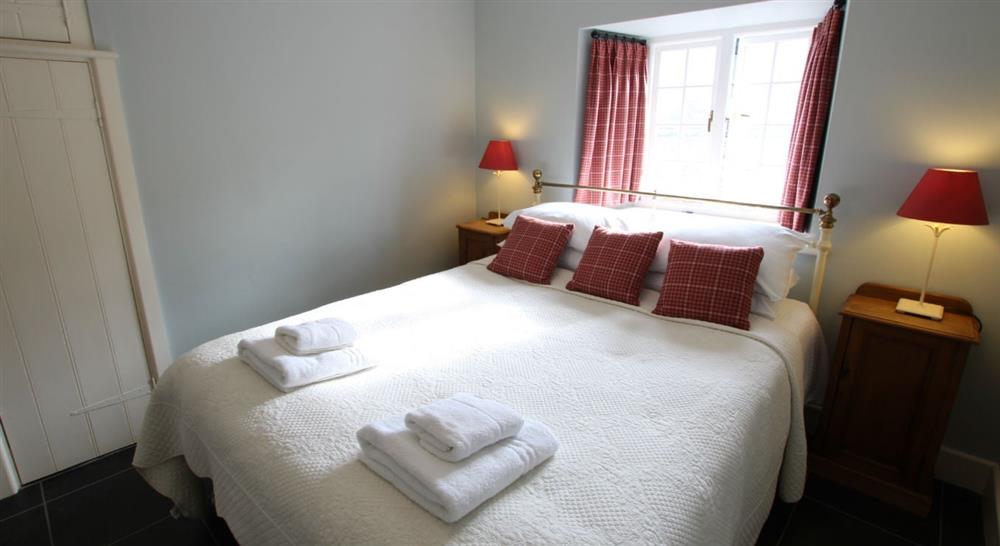 The double bedroom at Carolina Cellar in Port Quin, Cornwall