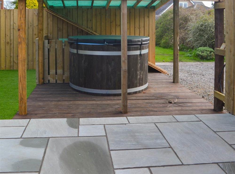Hot tub at Carolyn House in Ellington, near Cresswell, Northumberland