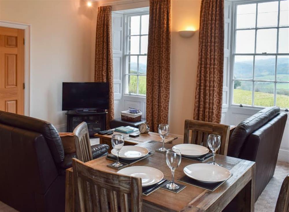 Living and dining area at Carr View Hall Apartment 3 in Sleights, near Whitby, North Yorkshire