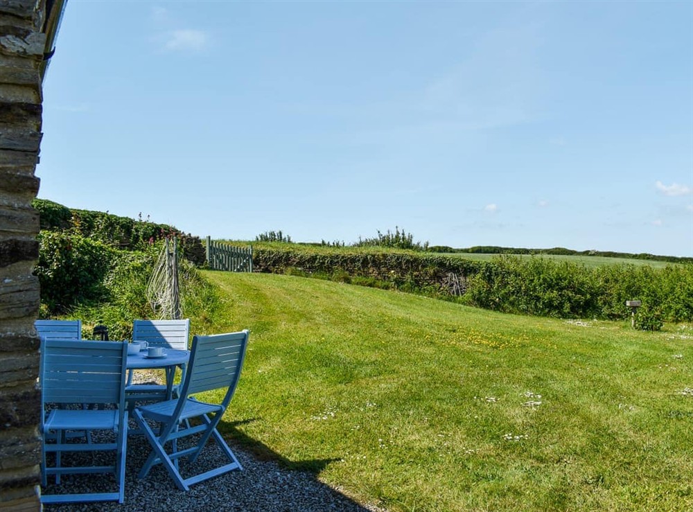 Sitting-out-area at Carriage House in St Eval, near Wadebridge, Cornwall