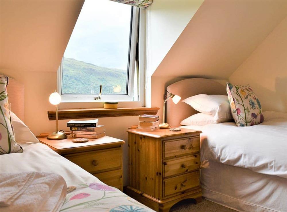 Twin bedroom at Carron View in Lochcarron, Ross-Shire