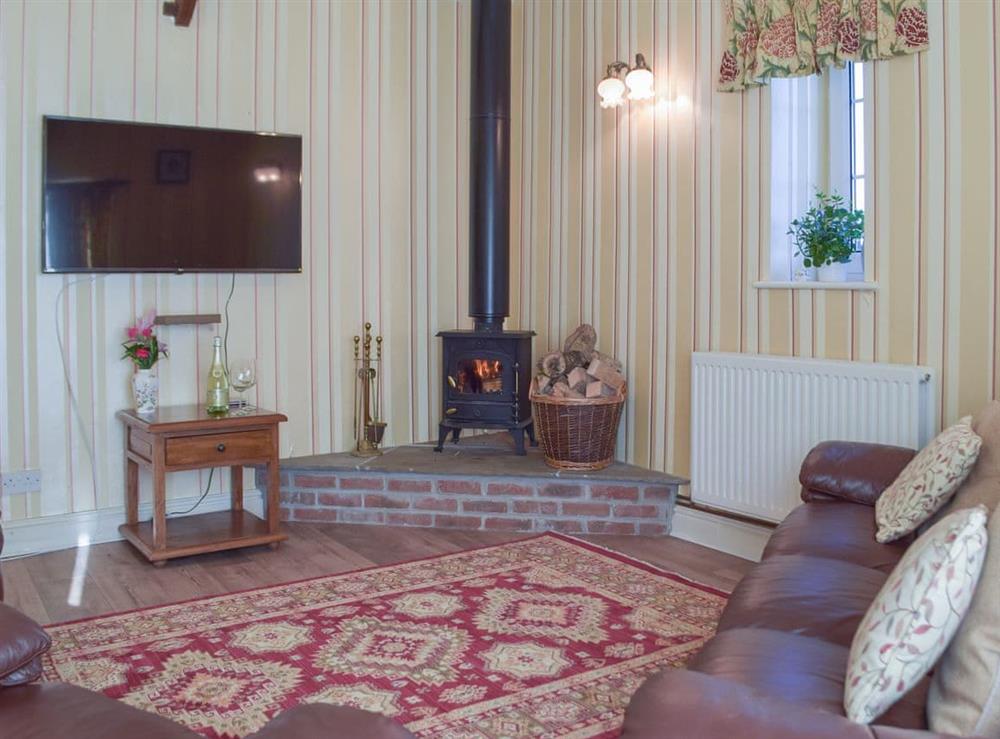Living room with wood burner at Carthouse Cottage, Cosheston in Pembroke Dock, Dyfed