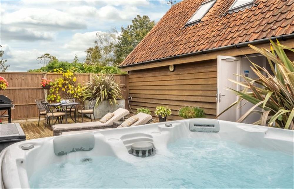 Cartshed Lodge: Hot tub  at Cartshed Lodge, Hoveton near Norwich
