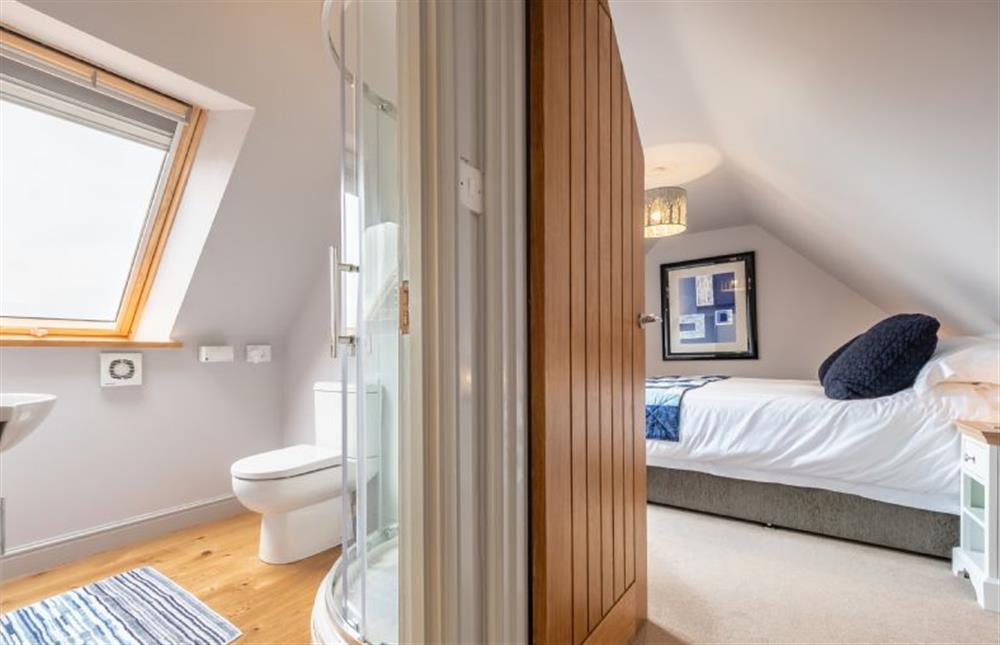 First floor: Bedroom and shower room at Cartshed Lodge, Hoveton near Norwich