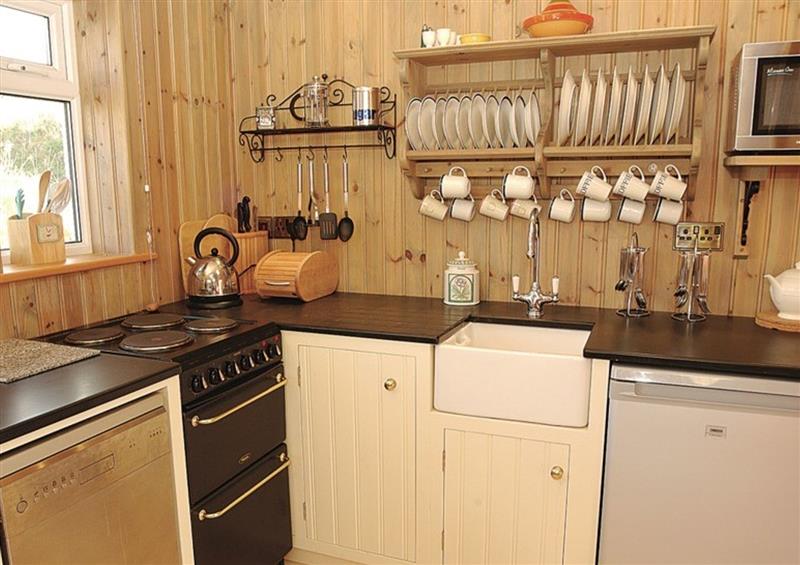 This is the kitchen at Cartway Cabin, Port Isaac