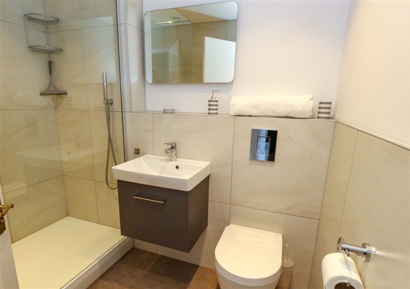 This is the bathroom at Casa Al Mare, Sandbanks