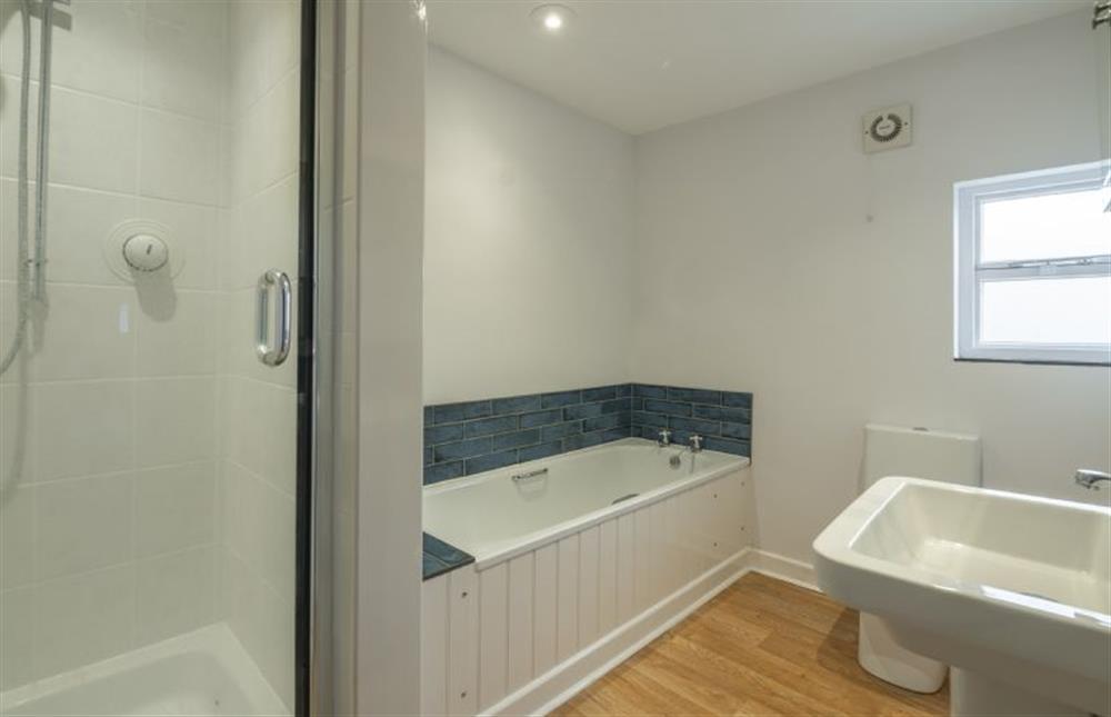 Ground floor: Family bathroom with walk-in shower at Casamaria, Wells-next-the-Sea