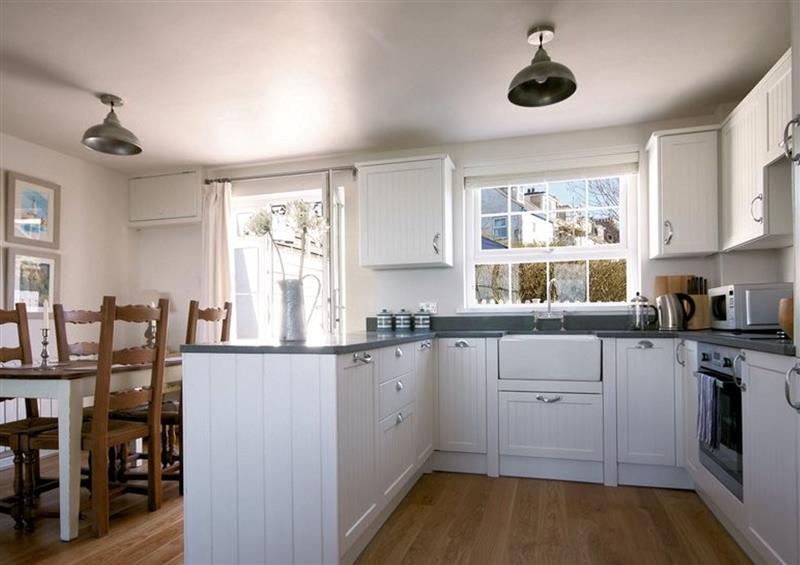 This is the kitchen at Castaway, Port Isaac
