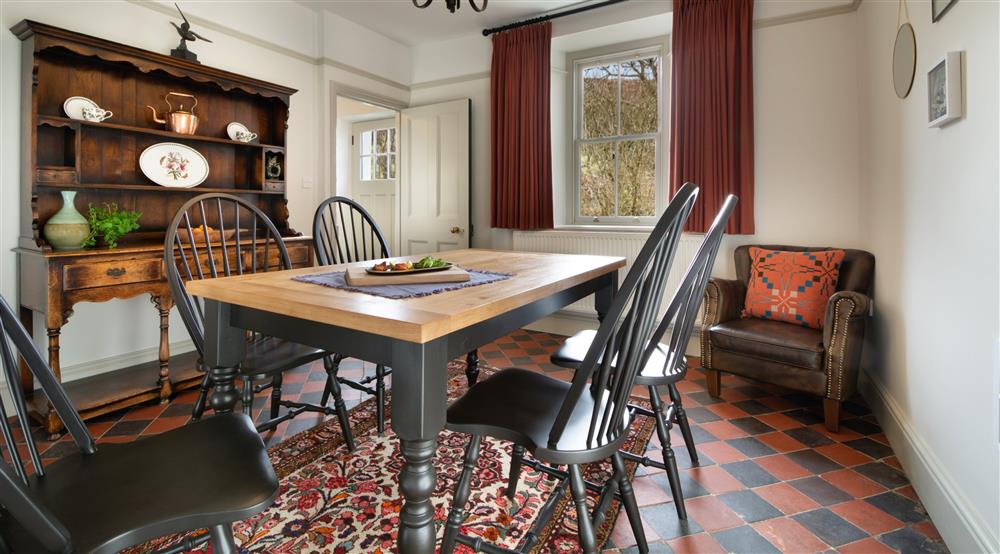 The dining room at Castell Farmhouse in Fishguard, Pembrokeshire