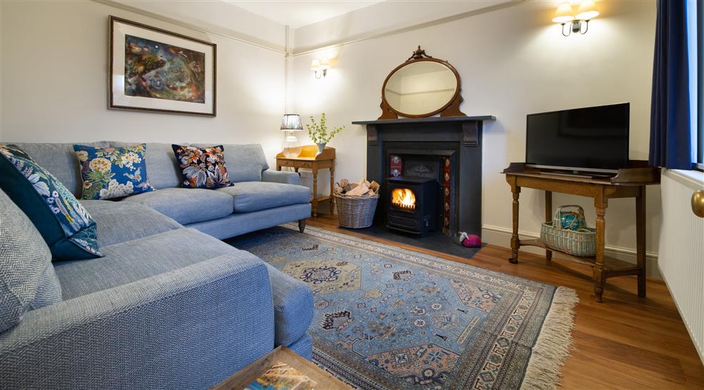 The sitting room at Castell Farmhouse in Fishguard, Pembrokeshire