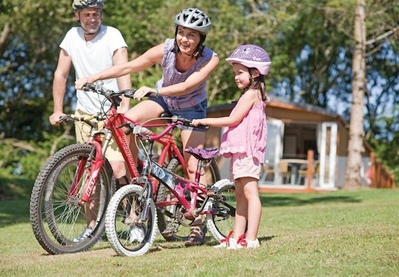 Cycling at Castle Brake Holiday Park in Devon, South West of England