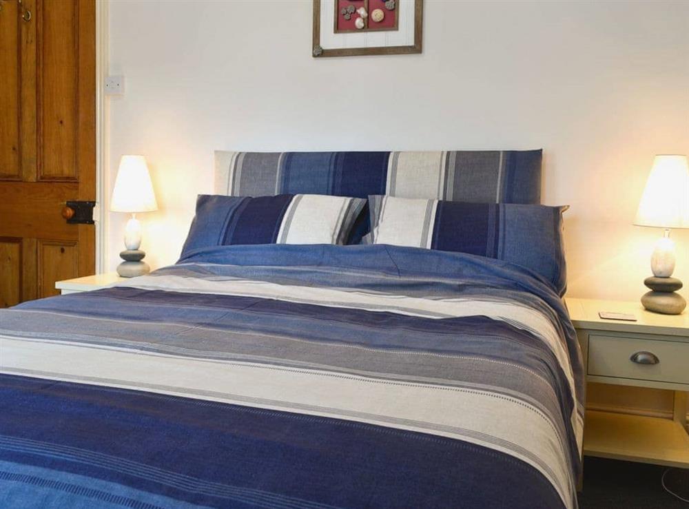Double bedroom at Castle Cottage in Criccieth, Gwynedd, Great Britain
