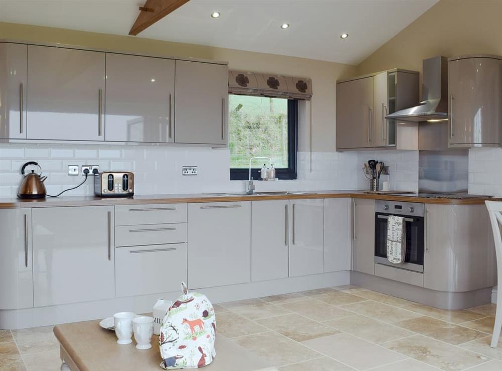 Stylish well equipped kitchen at Castle Farm in Tufton, near Haverfordwest, Dyfed