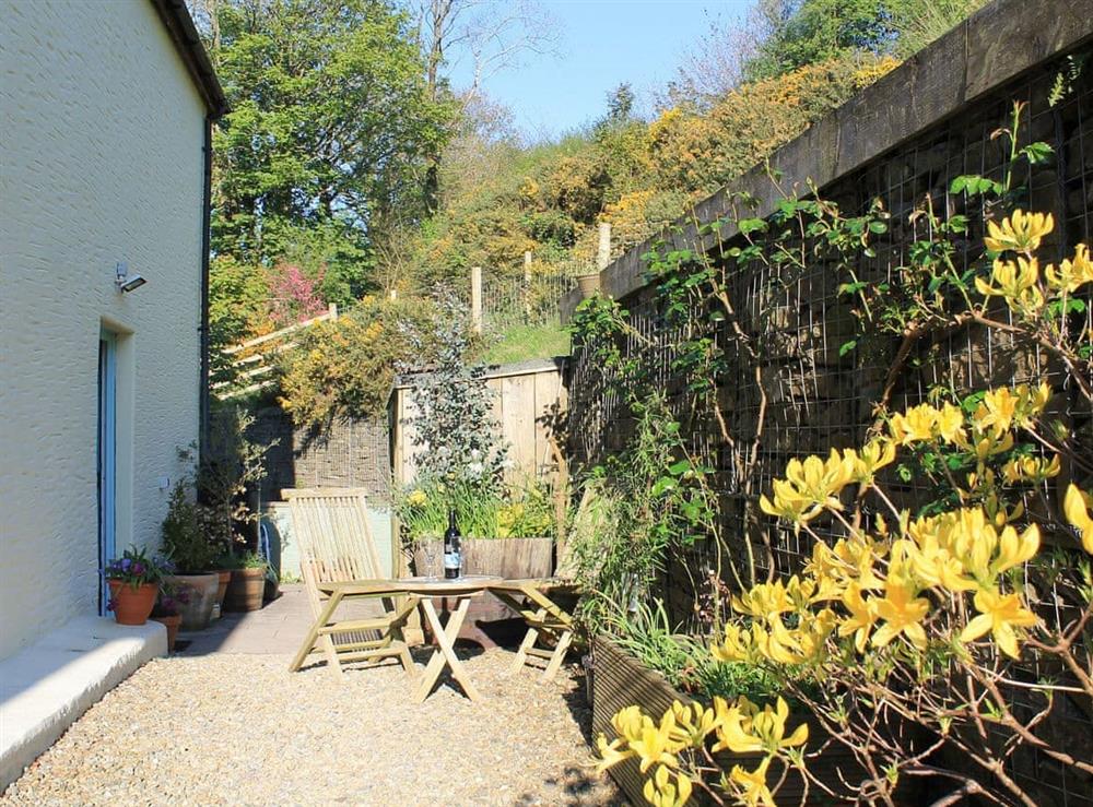 Secluded sunny stting out area at Castle Hill Cottage in Llansteffan, near Carmarthen, Dyfed