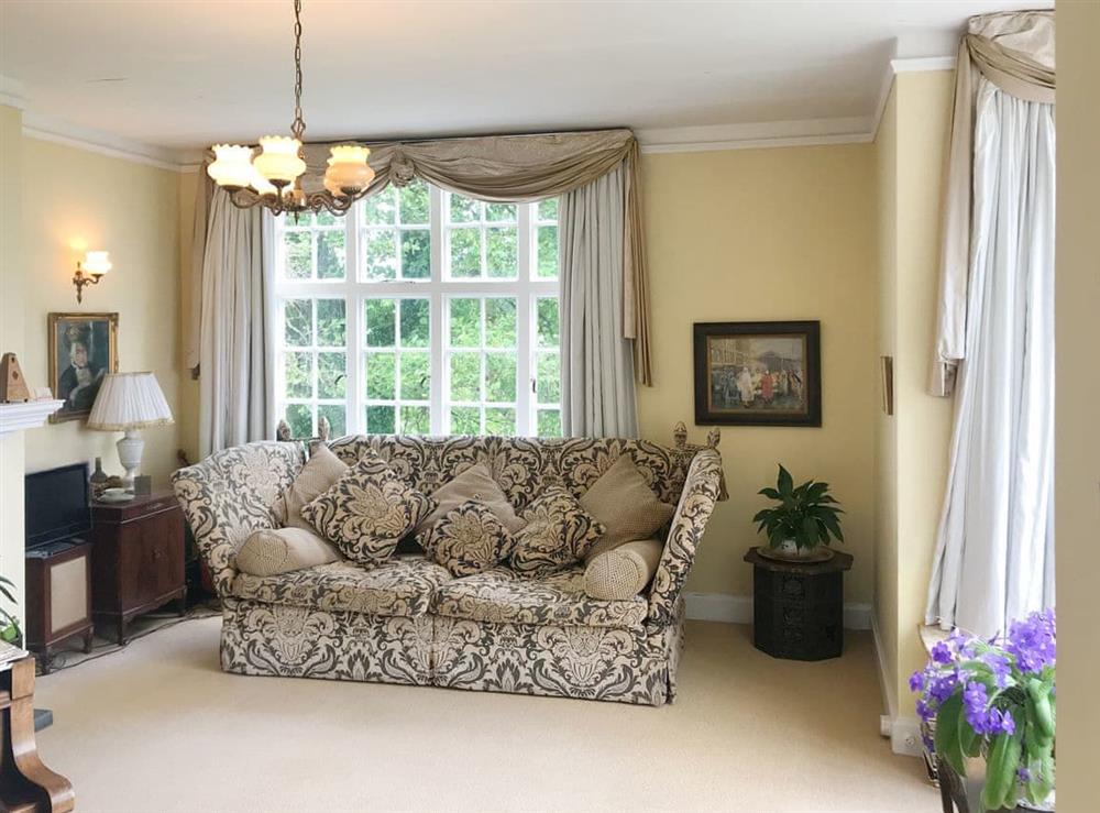 Elegant sitting room at Castle Hill House in Sidbury, near Sidmouth, Devon