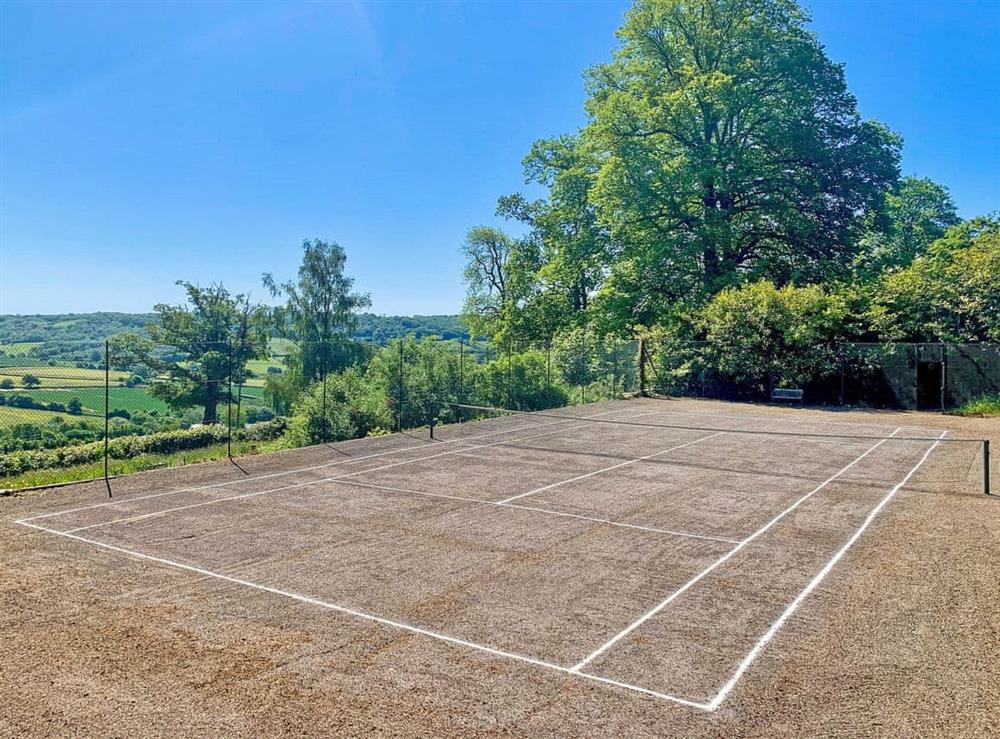Tennis court at Castle Hill House in Sidbury, near Sidmouth, Devon