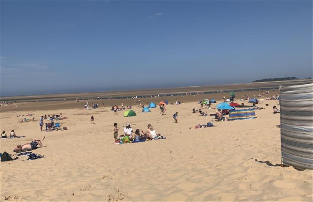 Beautiful sandy beach at Wells-next-the-Sea on a summerfts day at Castle House, Wells-next-the-Sea