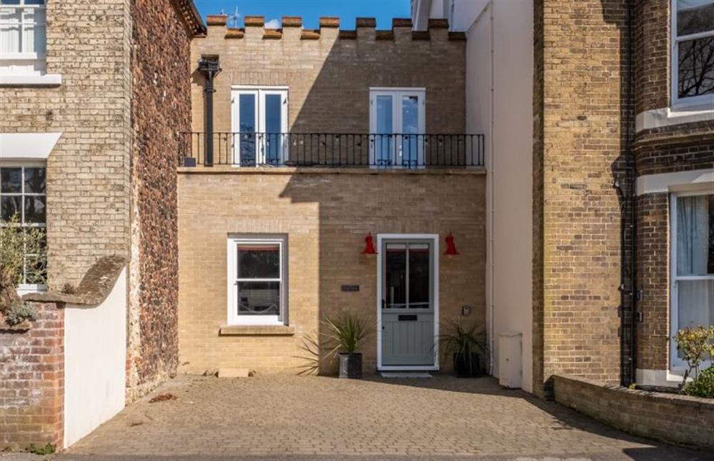 Castle House: Front elevation of the property with car parking for two cars  at Castle House, Wells-next-the-Sea