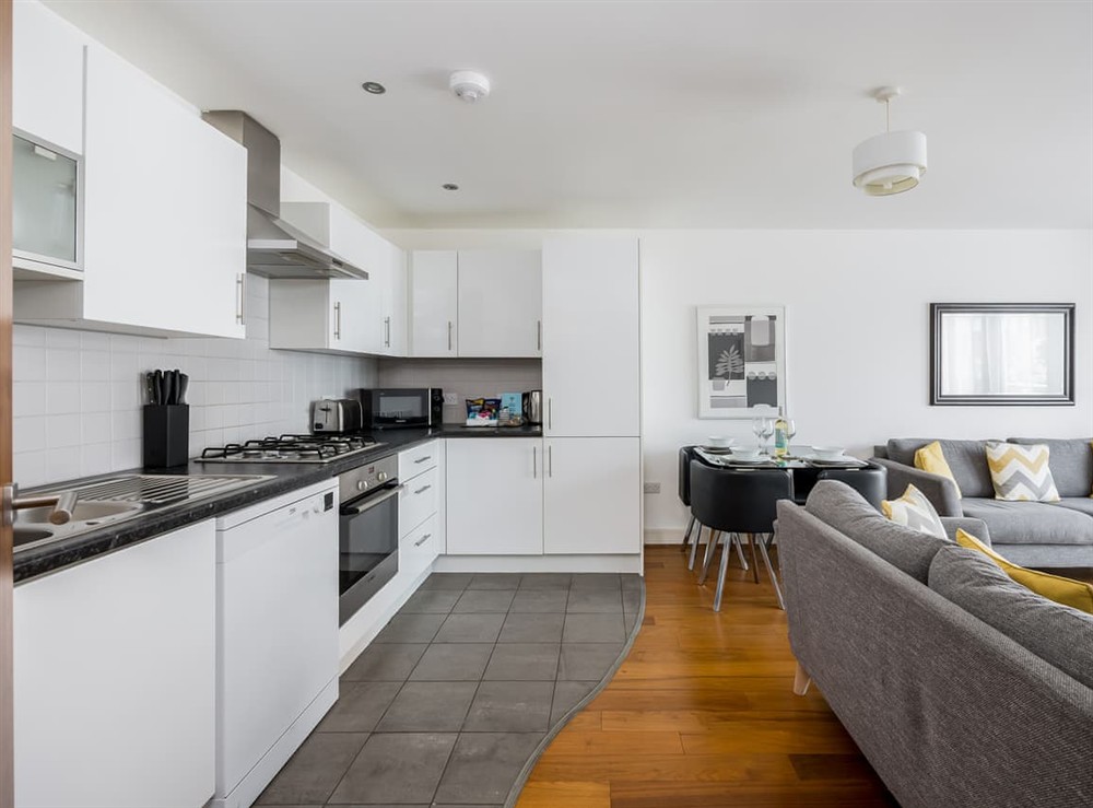 Kitchen area at Castle Lanes in Poole, Dorset