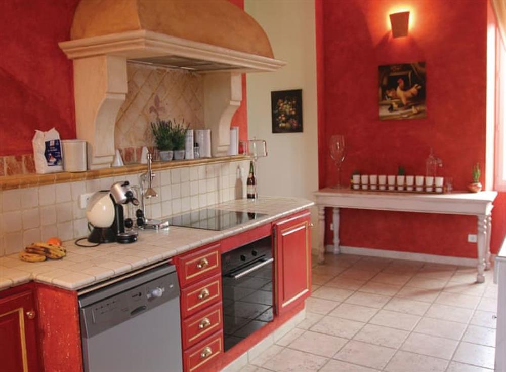 Kitchen at Castle Troisoleil in Pont-Saint-Esprit, Gard, France
