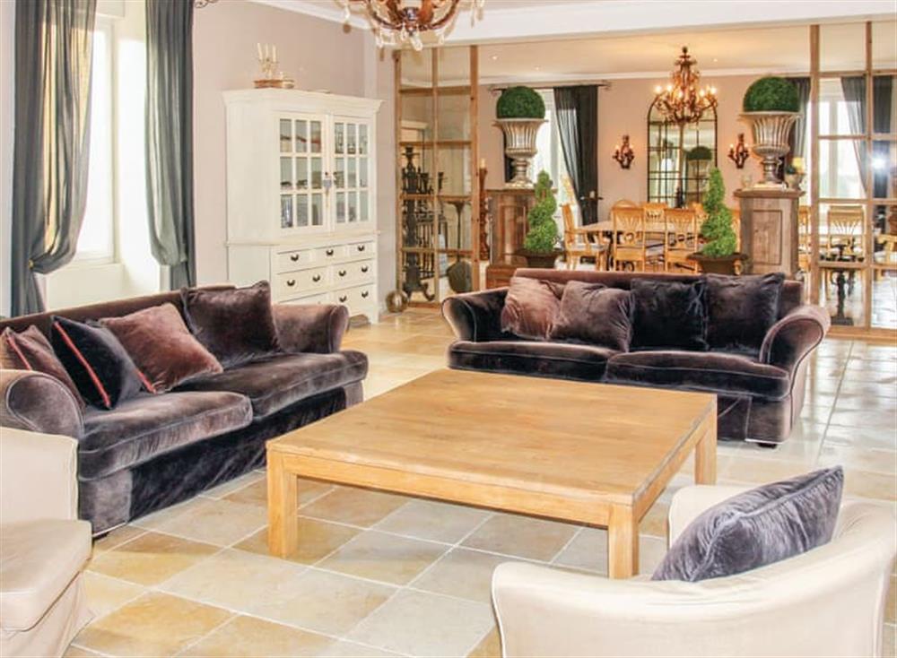 Living area at Castle Troisoleil in Pont-Saint-Esprit, Gard, France