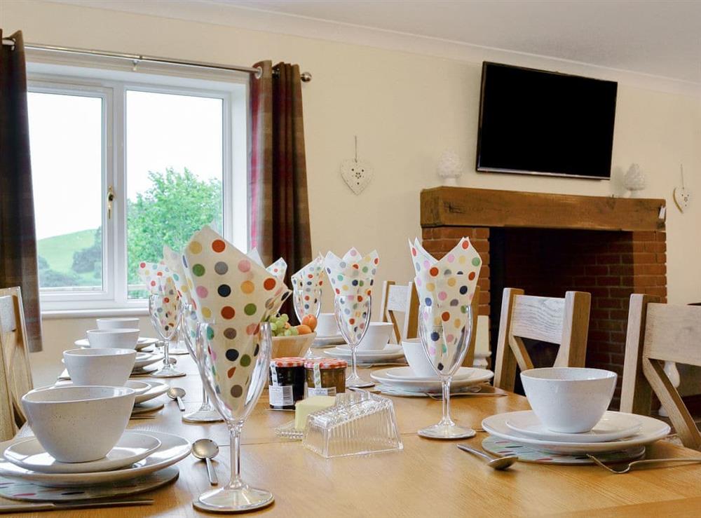 Well presented living/ dining room at Castle View in Llananno, near Llandrindod Wells, Powys