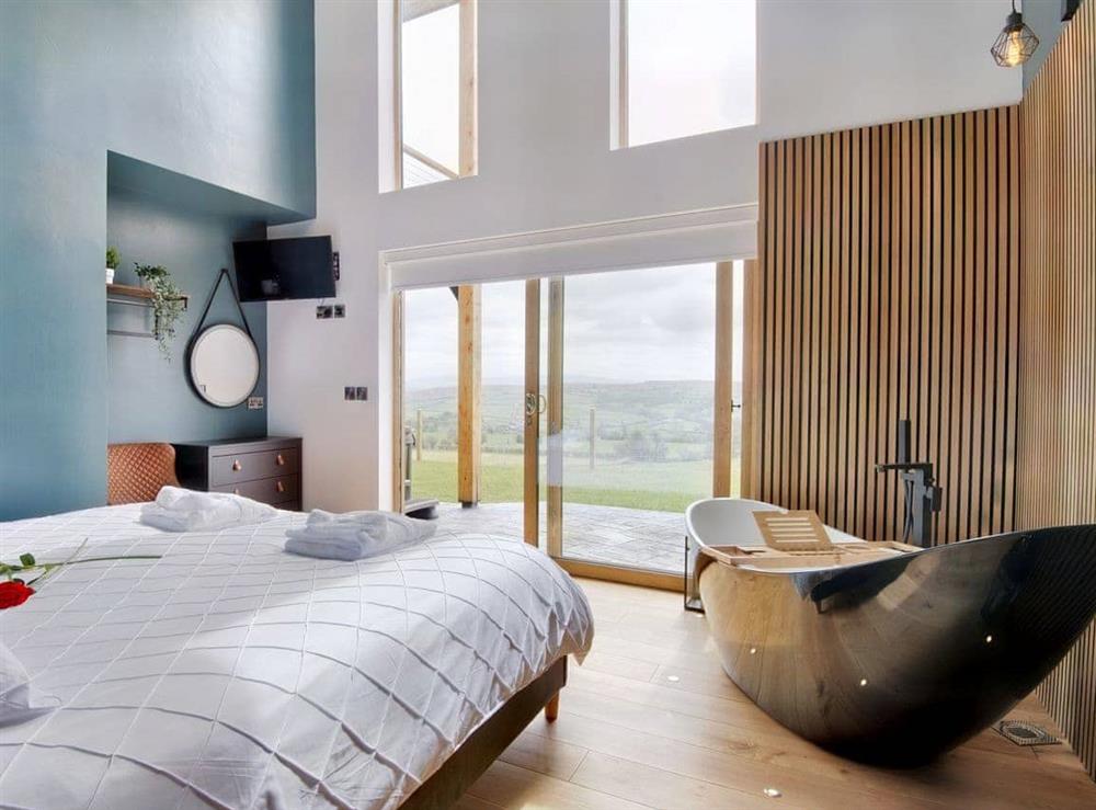 Master bedroom at Castle View in Painscastle, near Builth Wells, Powys