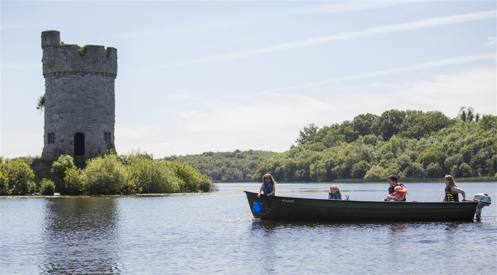 Canoeing along Lough Erne at Castle Ward Bunkhouse in Downpatrick, County Down