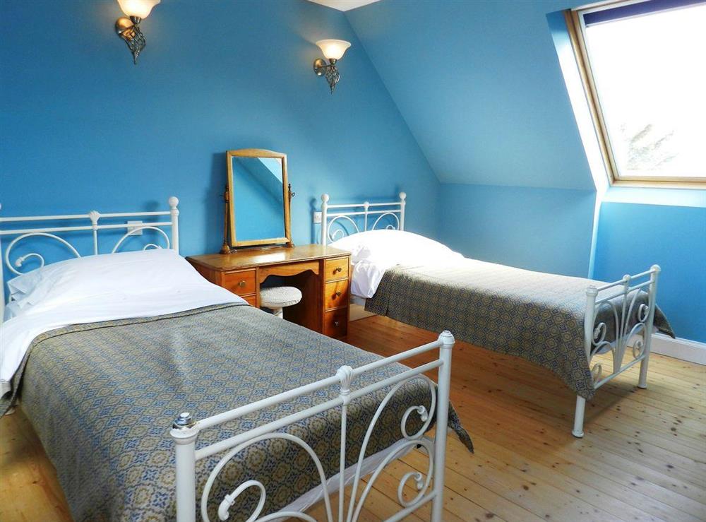 Twin bedroom at Castleside Croft in Kildonan, Isle of Arran, Scotland