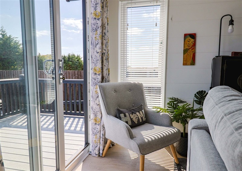 The living room at Cedar 1, Pinewood Retreat in Rousdon near Lyme Regis