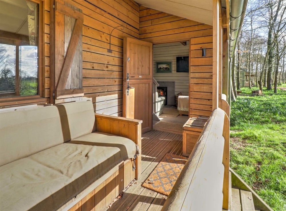 Terrace at Cedar Cabin in Ringwood, Gloucestershire