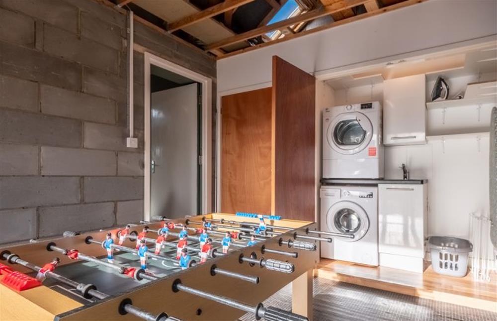 Utility with washing machine and tumble dryer and table football