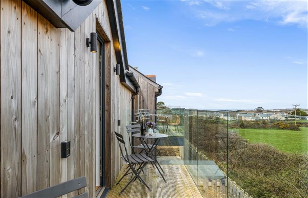 Balcony, relax and enjoy the countryside and distant sea views at Cedar House, St Agnes