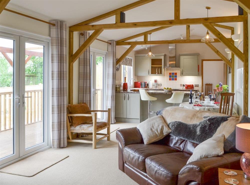 Attractive open-plan living space at Cedar Lodge in Cowbeech, near Hailsham, East Sussex