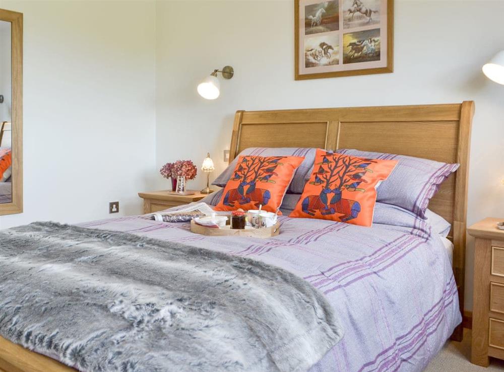 Comfortable double bedroom at Cedar Lodge in Cowbeech, near Hailsham, East Sussex