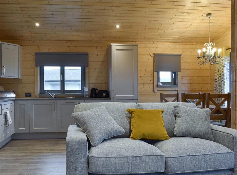Stylish open-plan living space at Cedar Lodge in Ulverston, Cumbria