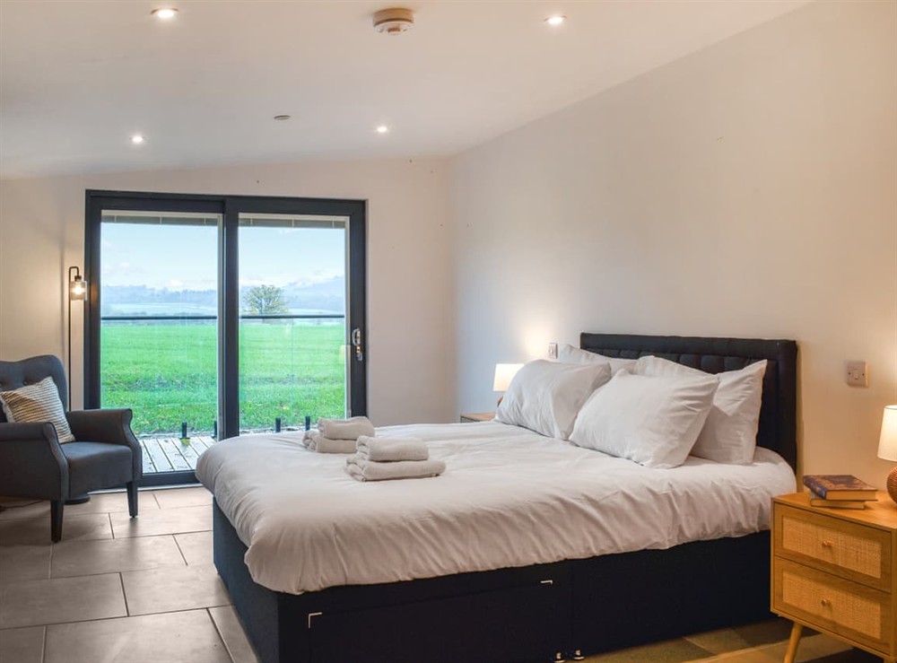 Double bedroom at Cedar Lodge in Walton Presteigne, Powys