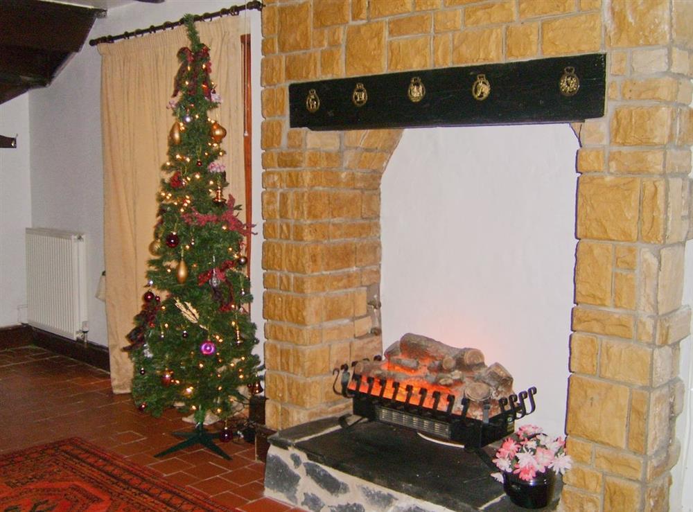 Living room at Christmas at Cedar Rest in Llanaber, near Barmouth, Gwynedd