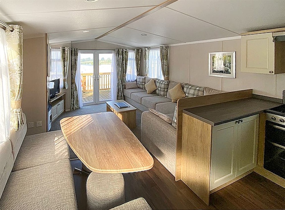 Open plan living space at Cedarwood 49 in Pickering, North Yorkshire