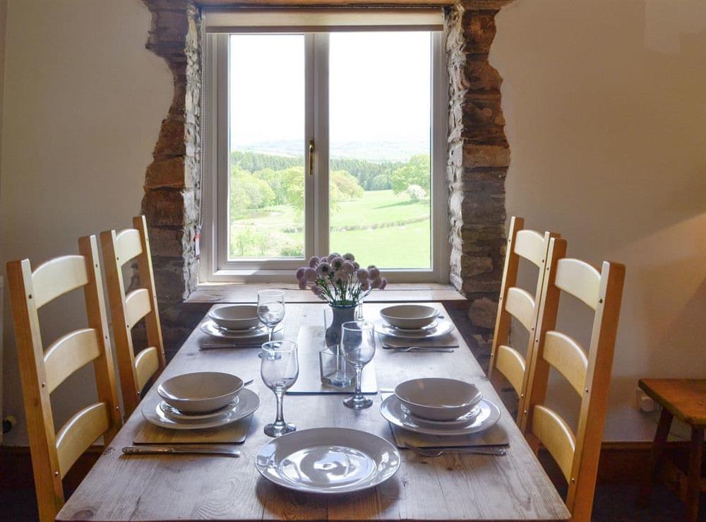 Dining area with lovely countryside views at Mountain View, 