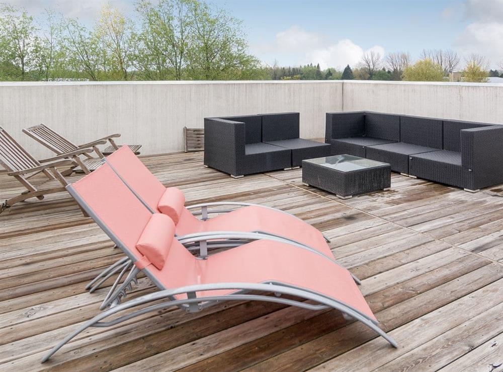 Roof-top terrace at Celandine in Somerford Keynes, near Cirencester, Gloucestershire