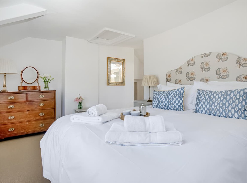 Double bedroom at Cellars Cottage in Portscatho, Cornwall