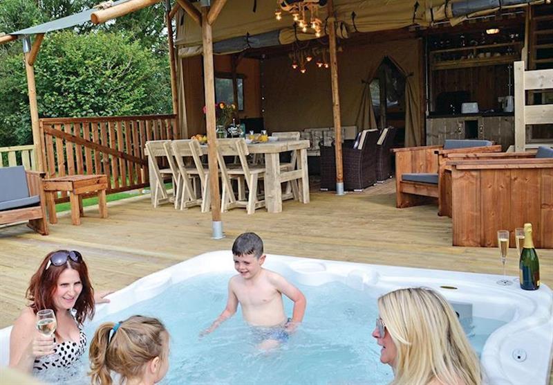 Enjoy the hot tub in Cowslip at Celtic Escapes in Narberth, South Wales