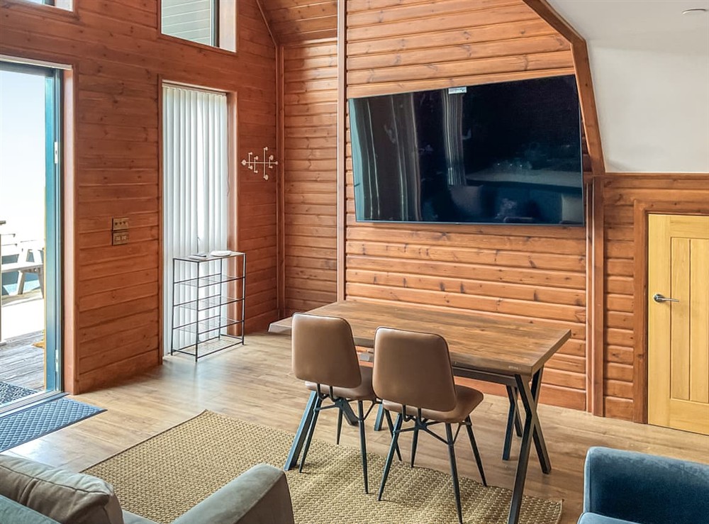 Open plan living space at Centilen Pedr in Nansidyll, Dyfed