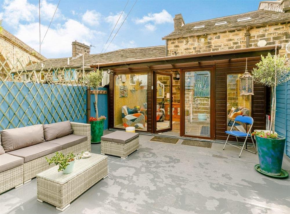 Patio at Central Tod Cottage in Todmorden, West Yorkshire