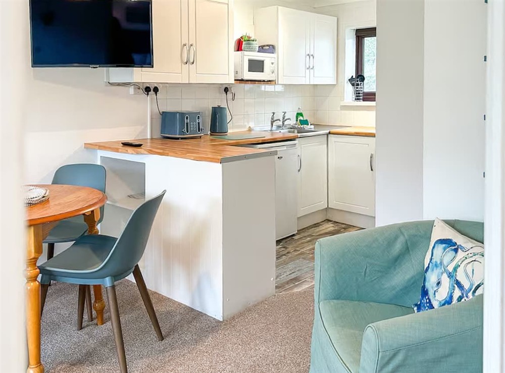 Open plan living space at Chalet 12 in Manorbier, Dyfed