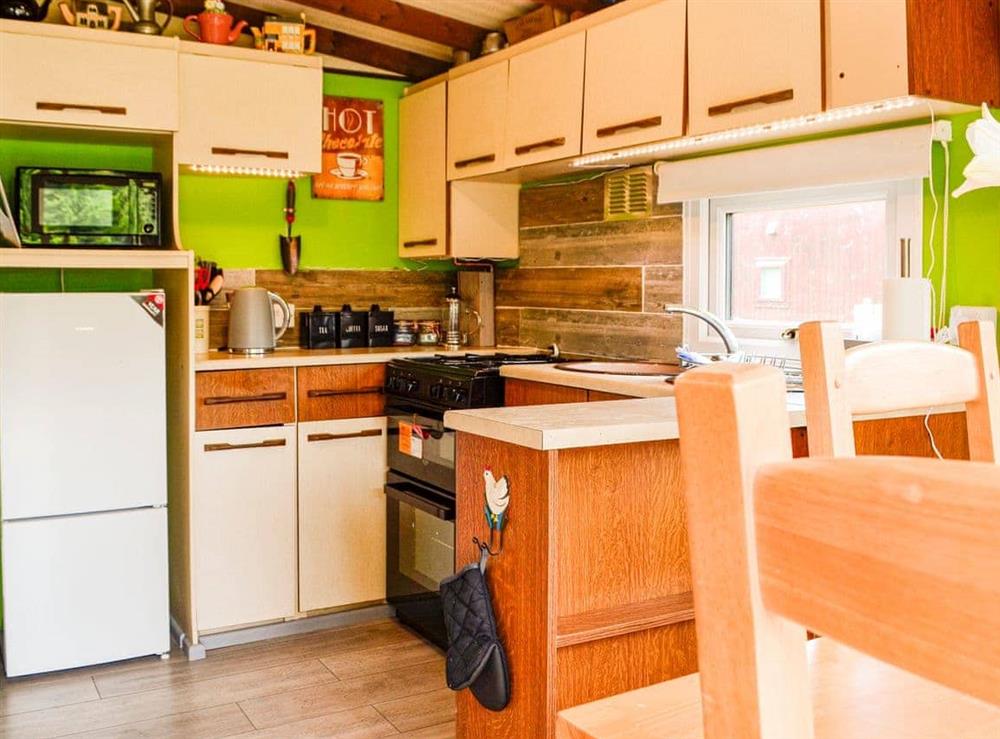 Kitchen at Chalet 18 in Bulith Wells, Powys