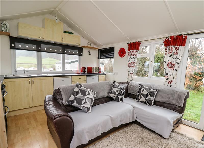 The living room at Chalet 32, Clarach Bay near Aberystwyth