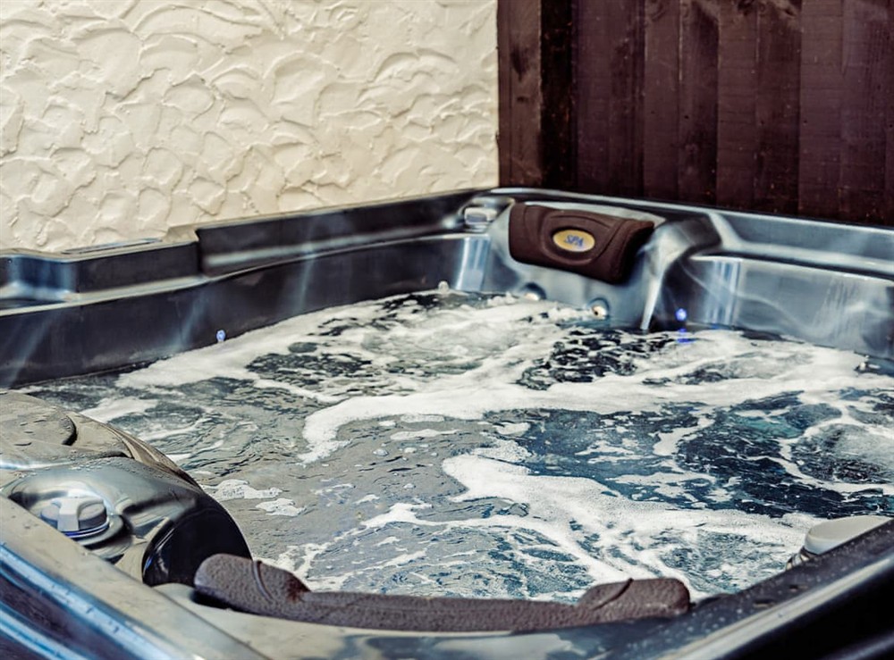 Hot tub at Chalet 4 in Flookburgh, Cumbria